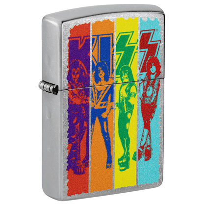 ZIPPO KISS COLORFUL DESIGN STREET CHROME COLOR IMAGE