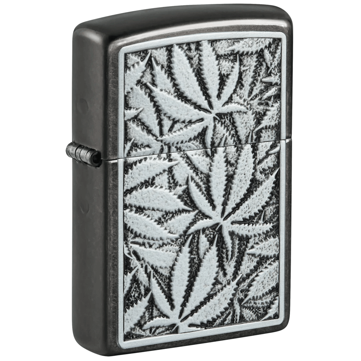Zippo Spring Gray Leaf Emblem