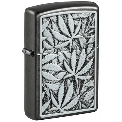 Zippo Spring Gray Leaf Emblem