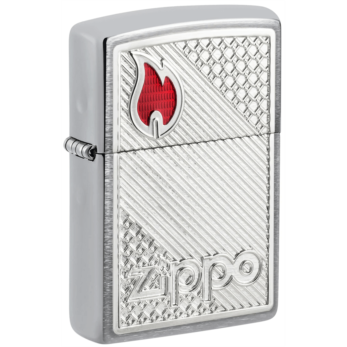 Zippo Spring Brushed Chrome With Zippo Emblem
