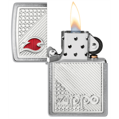 Zippo Spring Brushed Chrome With Zippo Emblem