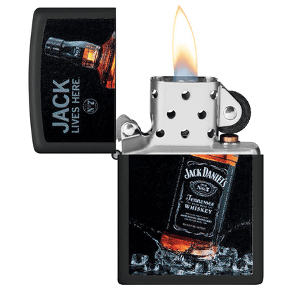 Zippo Jack Daniels Jack Lives Here Matte Black