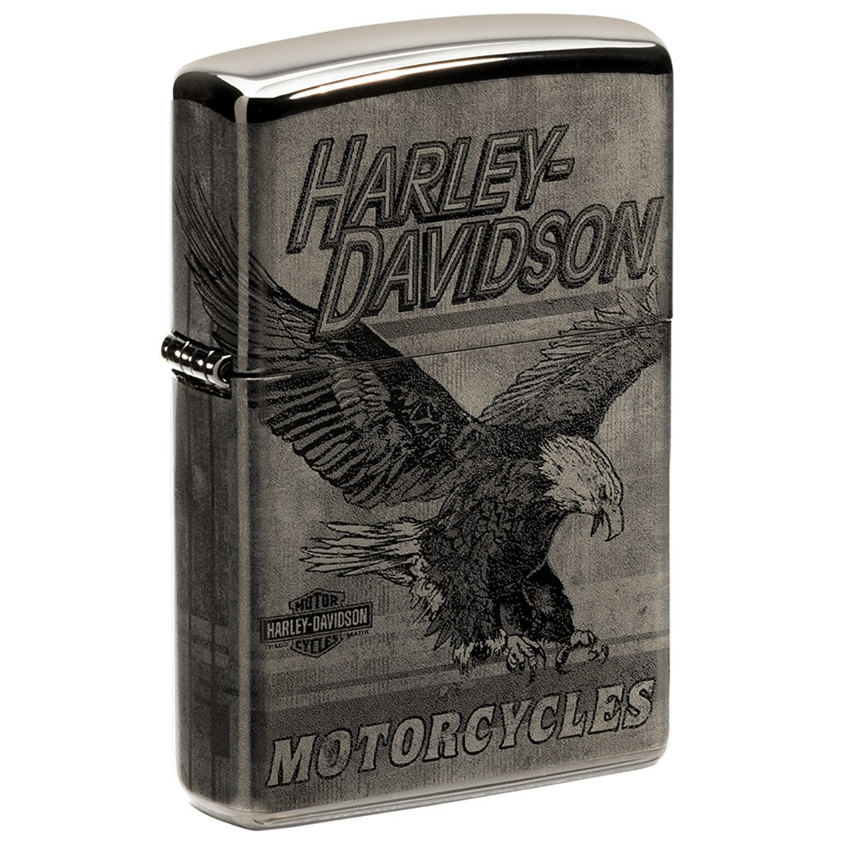 Zippo Harley Davidson Eagle High Polish Black