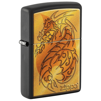 Zippo Midevil Dragon On Zippo Flame