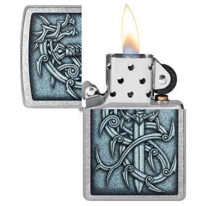 Zippo Dragon And Dagger Street Chrome