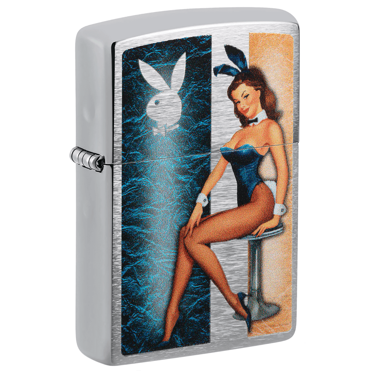 Zippo Classic Playboy Pinup Brushed Chrome