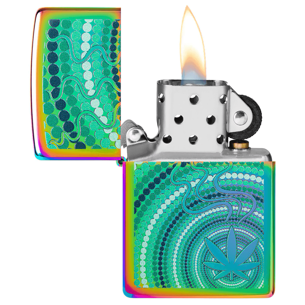 Zippo Psychedelic Leaf Design Multi Color Finish