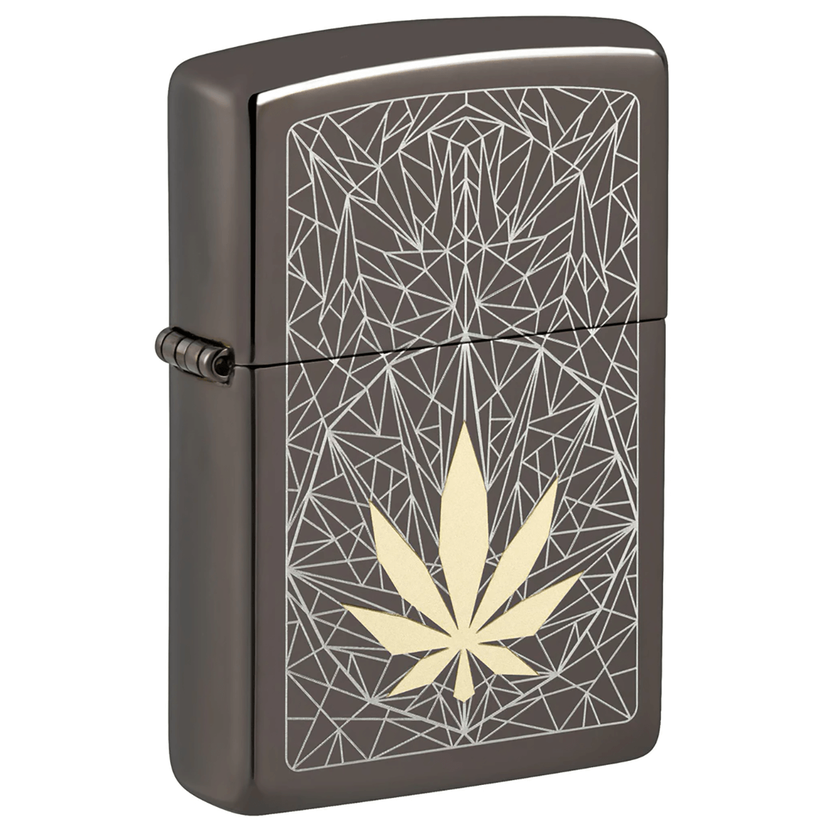 Zippo Leaf Design 2 Tone Black Ice