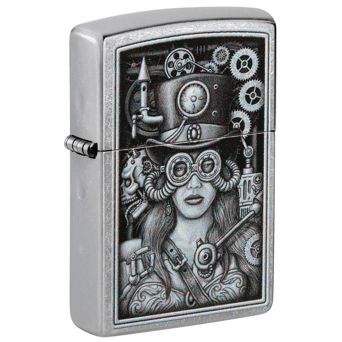 Zippo Woman Steampunk Design Street Chrome