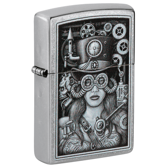 Zippo Woman Steampunk Design Street Chrome