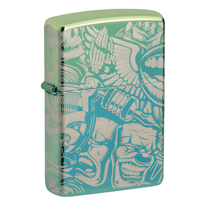 Zippo Tattoo Design High Polish Teal
