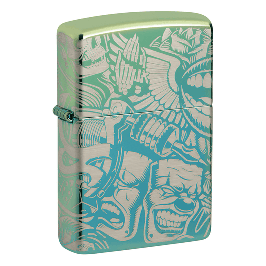 Zippo Tattoo Design High Polish Teal