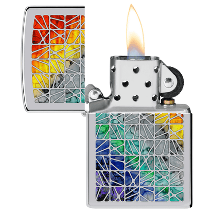 Zippo Kaleidoscope Design High Polish Chrome