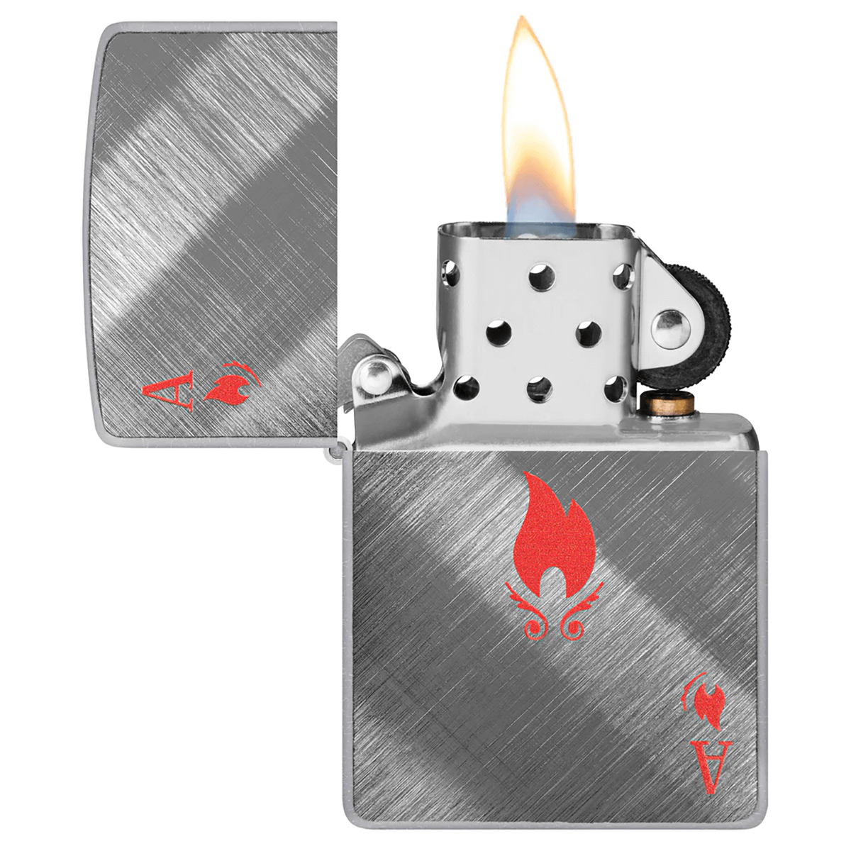 Zippo Flame Aces Diagonal Weave Finsh