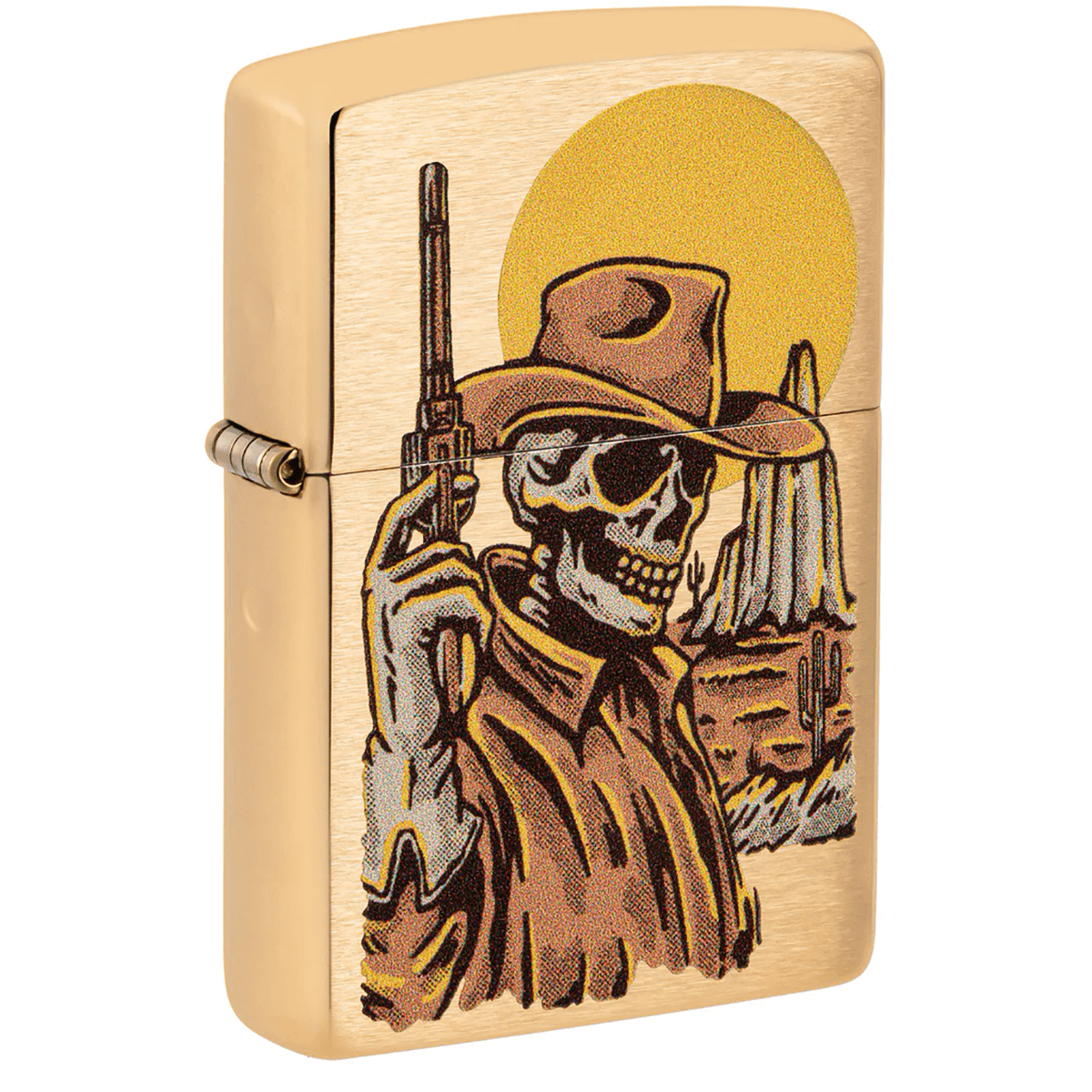 Zippo Cowboy Skeleton Brushed Brass