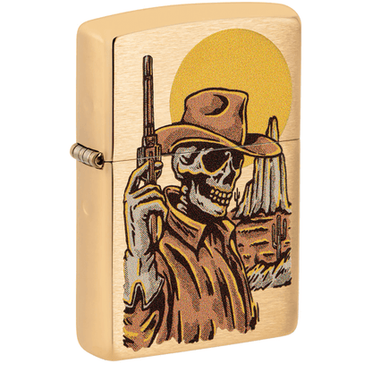 Zippo Cowboy Skeleton Brushed Brass