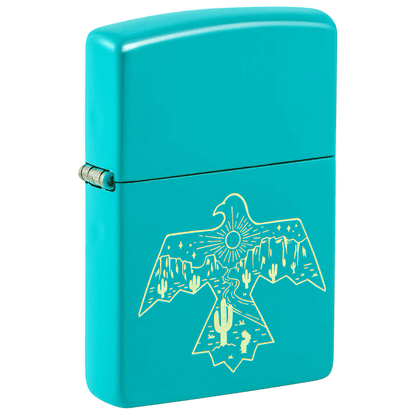 Zippo American Southwest Thunderbird Flat Turquoise