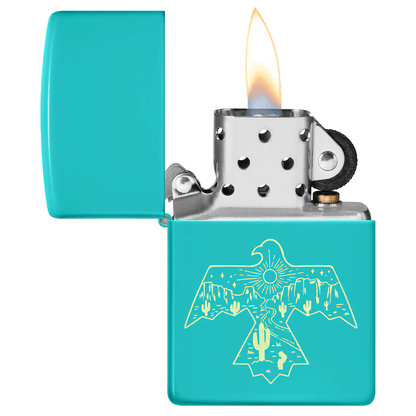 Zippo American Southwest Thunderbird Flat Turquoise