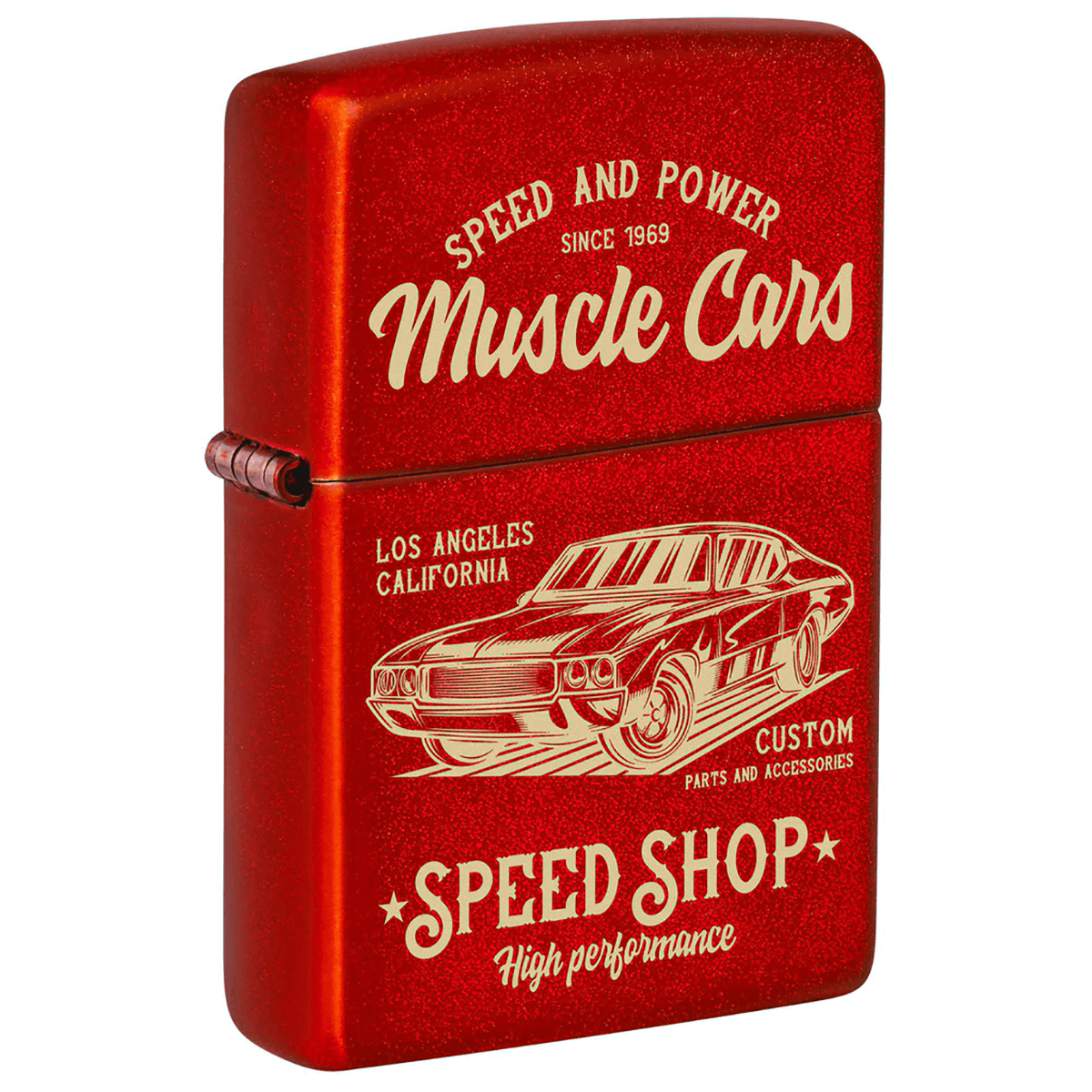 Zippo Muscle Car Speed Shop Metallic Red