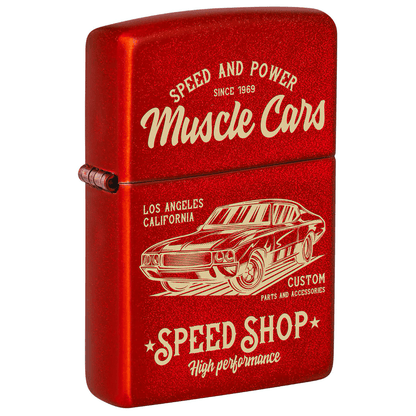 Zippo Muscle Car Speed Shop Metallic Red