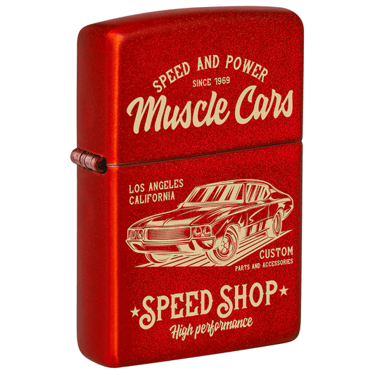 Zippo Muscle Car Speed Shop Metallic Red