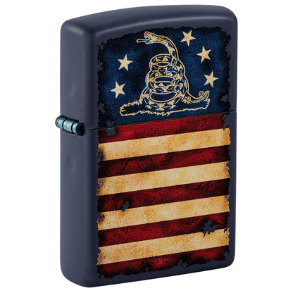 Zippo DonT Tread On Me Flag Design Matte Navy