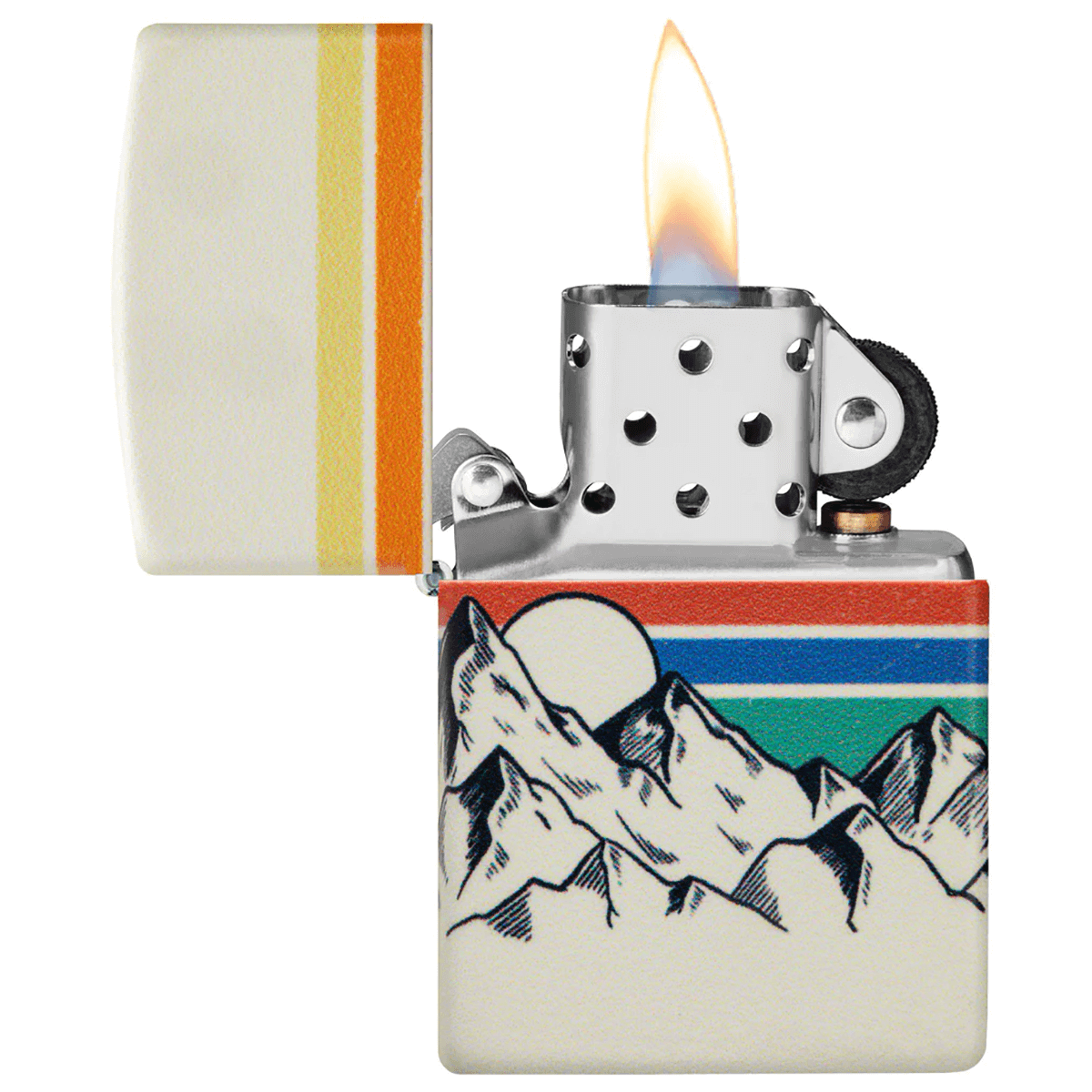 Zippo Mountain Horizion And Color Stripes