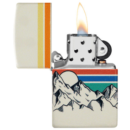 Zippo Mountain Horizion And Color Stripes