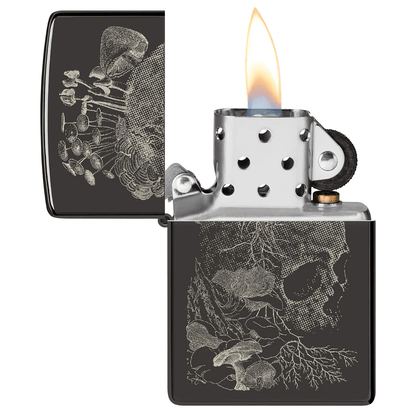 Zippo Skull Mushoom High Polish Black
