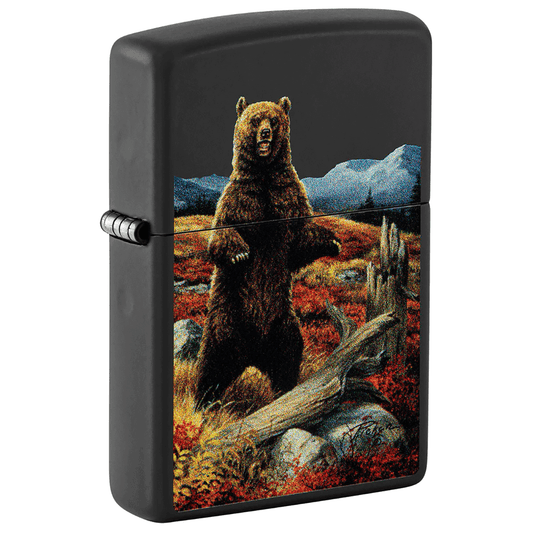 Zippo Linda Picken Grizzly Bear Matte Black