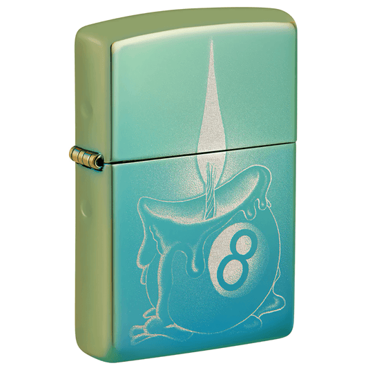 Zippo Candle 8 Ball Tattoo High Polish Teal