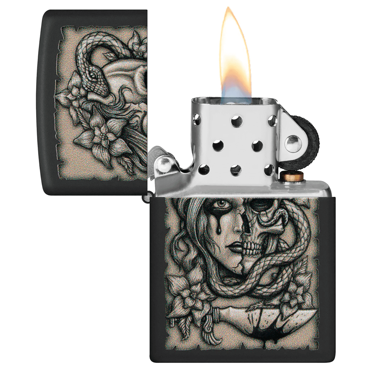 Zippo Life And Death Woman Matte Black