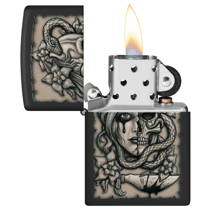 Zippo Life And Death Woman Matte Black