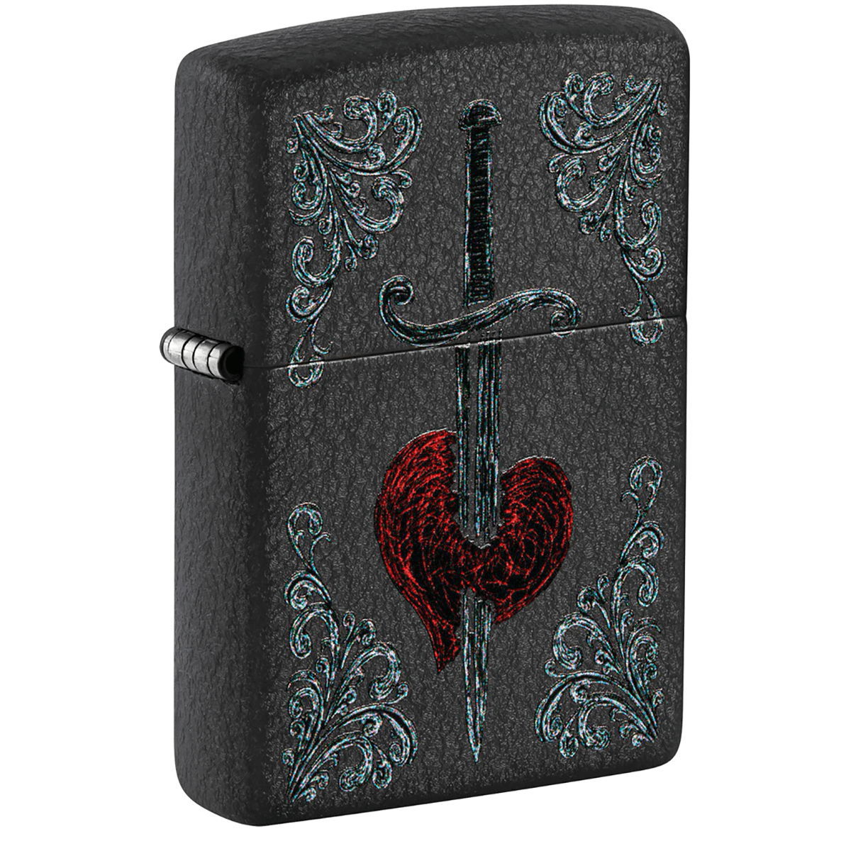 Zippo Dagger Through Heart Matte Black