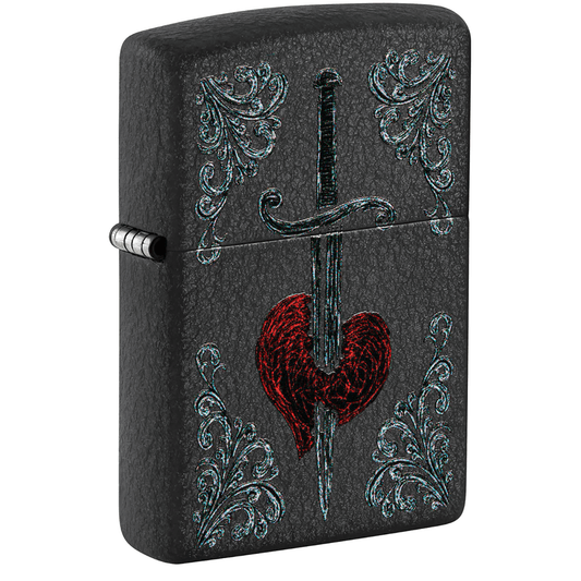 Zippo Dagger Through Heart Matte Black