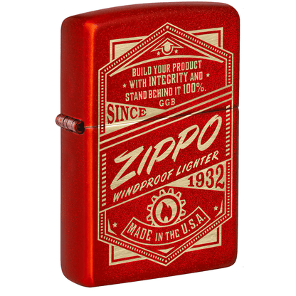 Zippo Vintage Advertisement Metallic Red