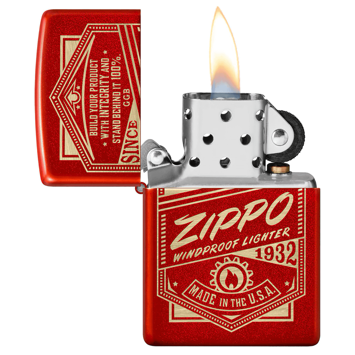 Zippo Vintage Advertisement Metallic Red