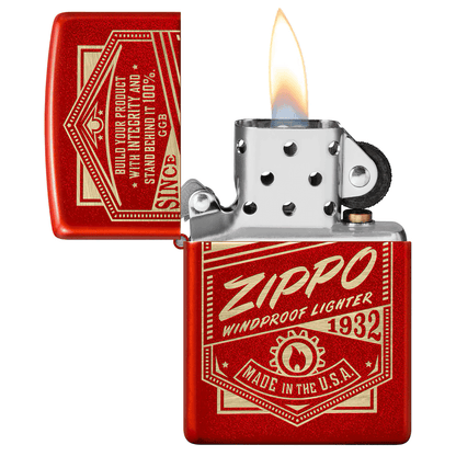 Zippo Vintage Advertisement Metallic Red