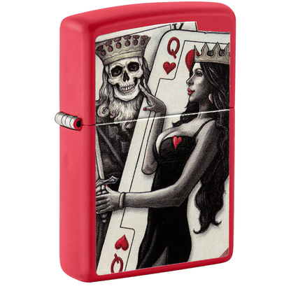 Zippo Skull King And Queen Matte Red