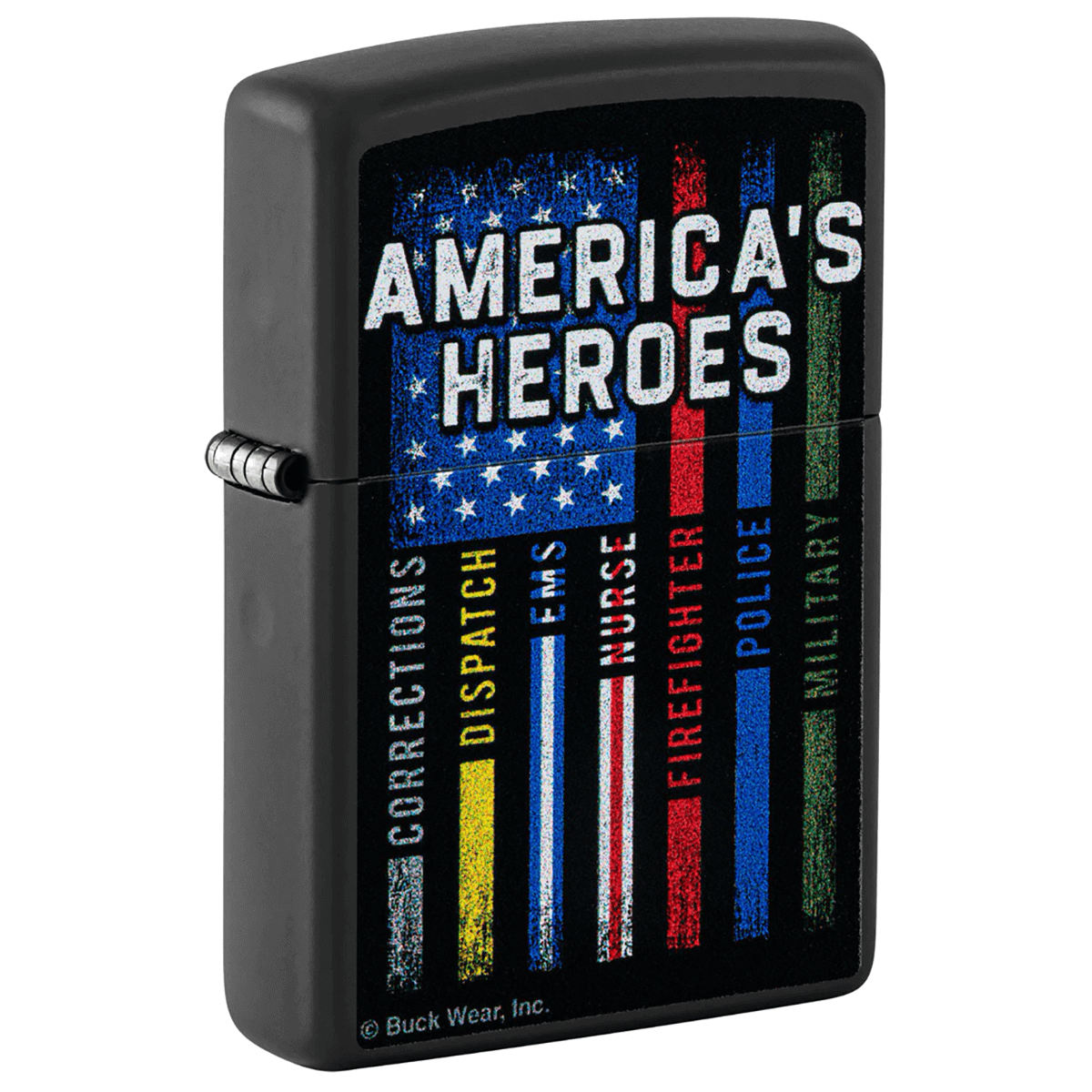 Zippo Americas Heroes Buck Wear Matte Black