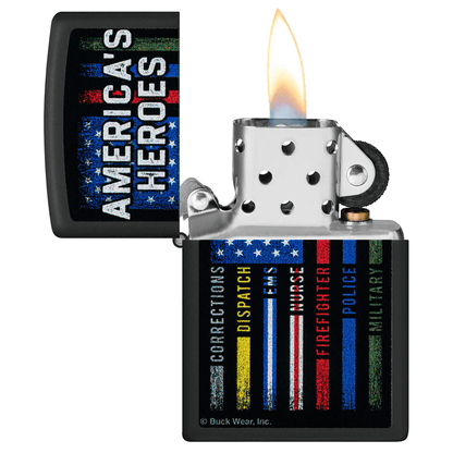 Zippo Americas Heroes Buck Wear Matte Black