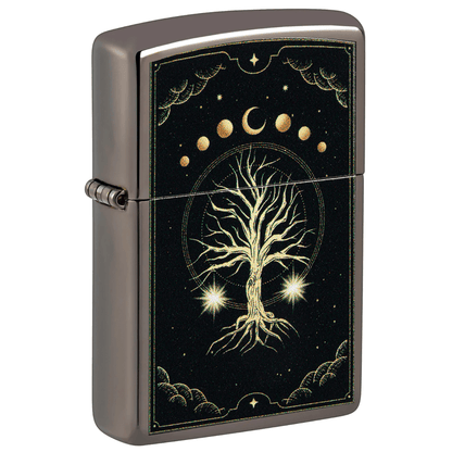 Zippo Mystical Tree Of Life Black Ice