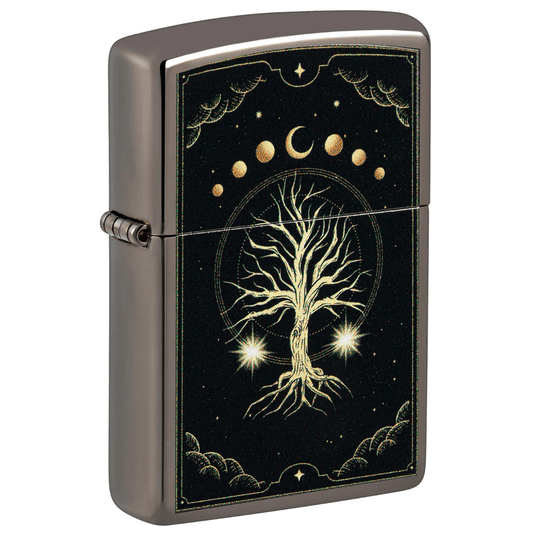 Zippo Mystical Tree Of Life Black Ice