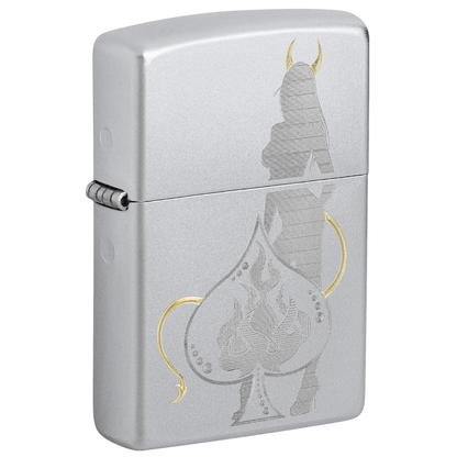 Zippo Devil Ace Satin Chrome
