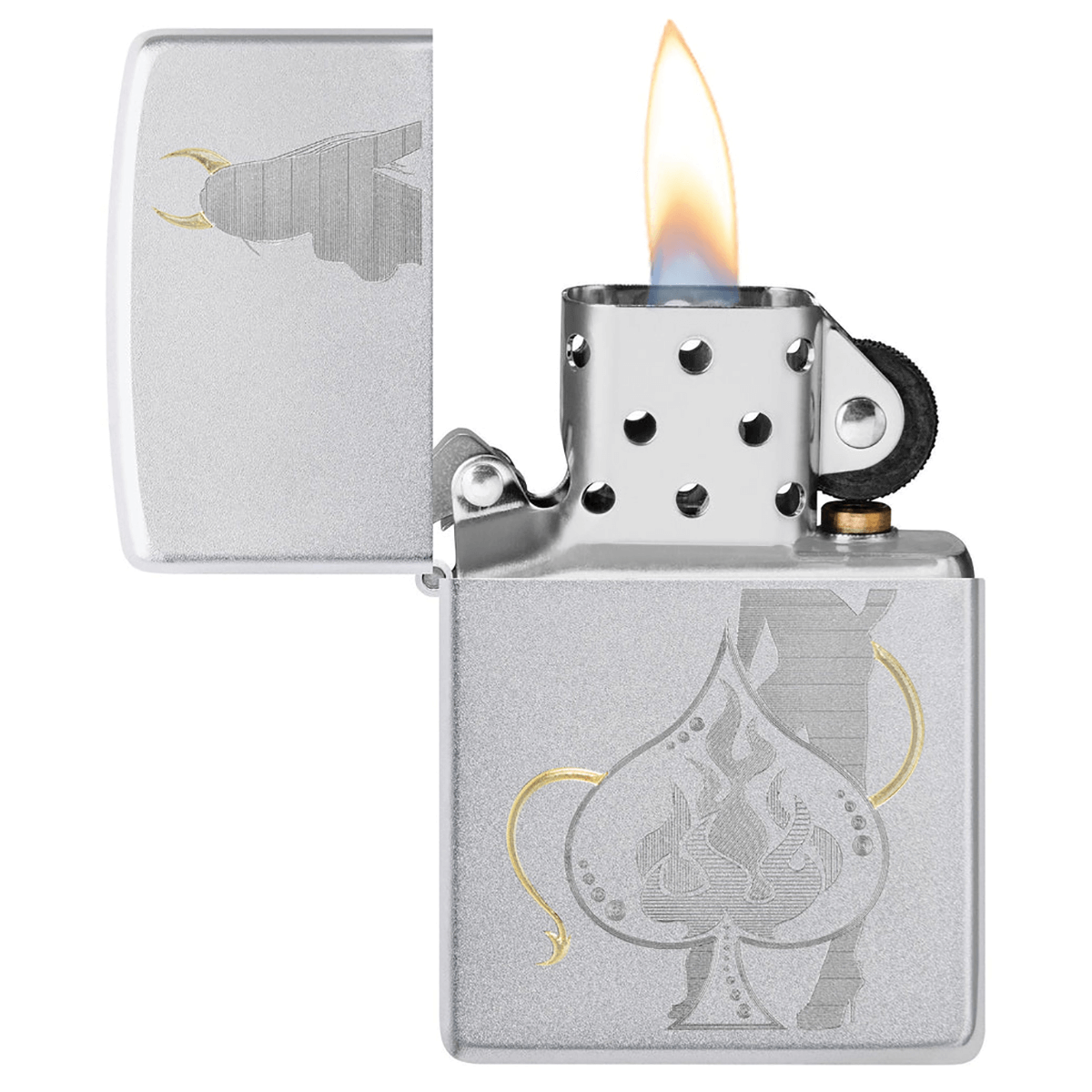 Zippo Devil Ace Satin Chrome