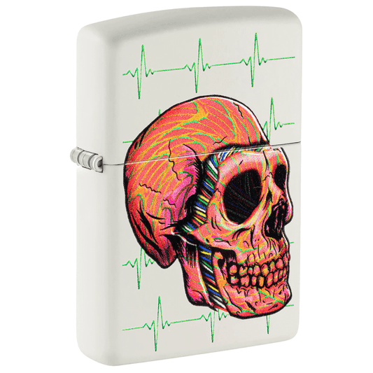 Zippo Cyber Skull White Matte