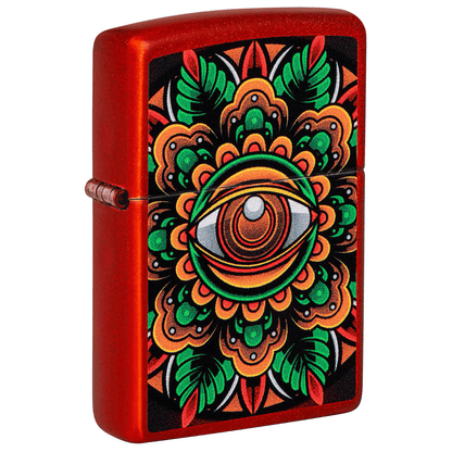 Zippo All Seeing Eye Color Image Red Metallic