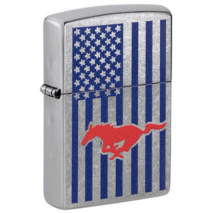 **ZIPPO FORD MUSTANG WITH AMERICAN FLAG
