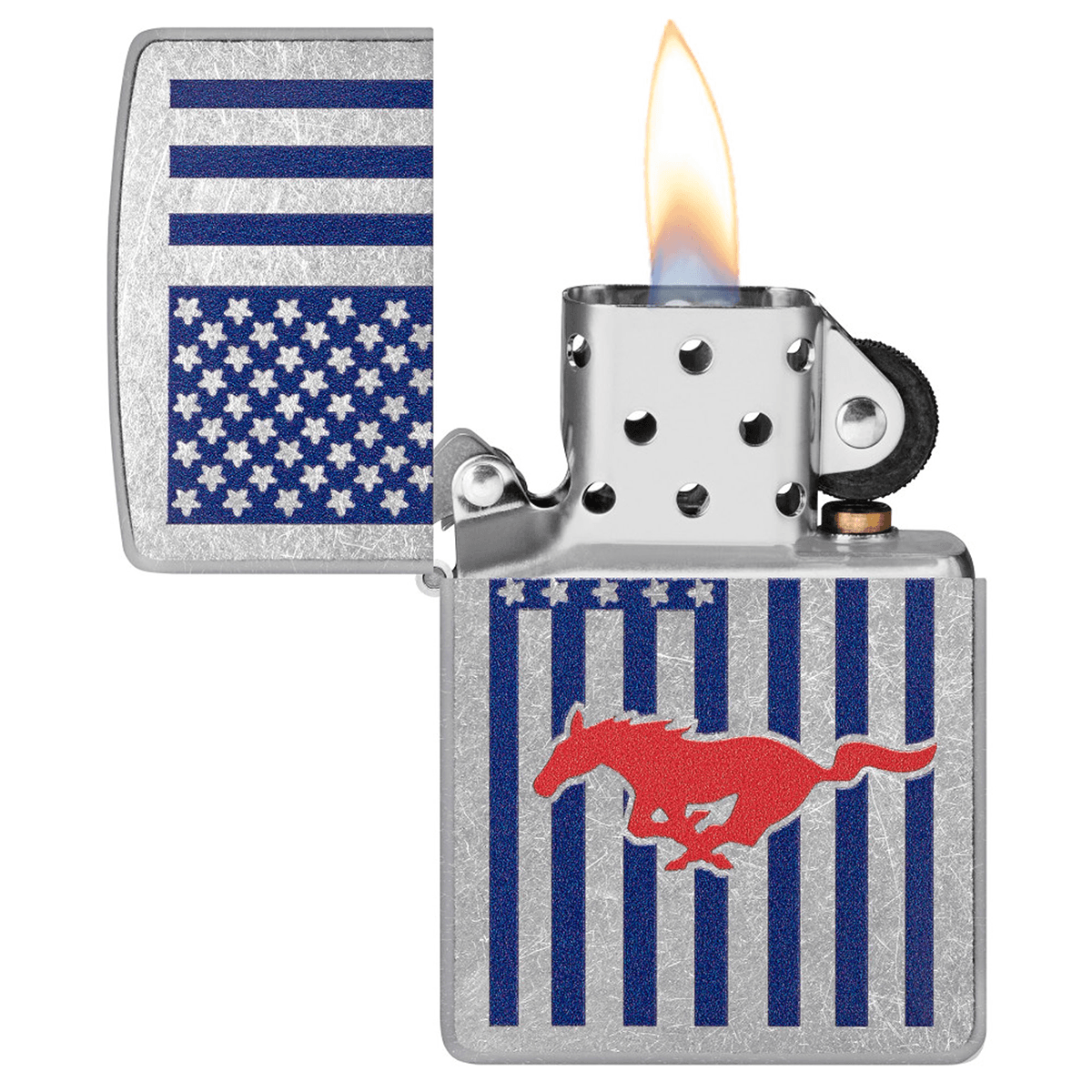 **ZIPPO FORD MUSTANG WITH AMERICAN FLAG