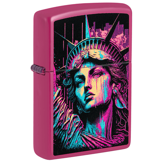 Zippo Lady Liberty Art Classic Pink Finish